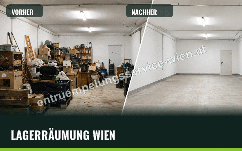 Lagerräumung in Wien vorher und nachher