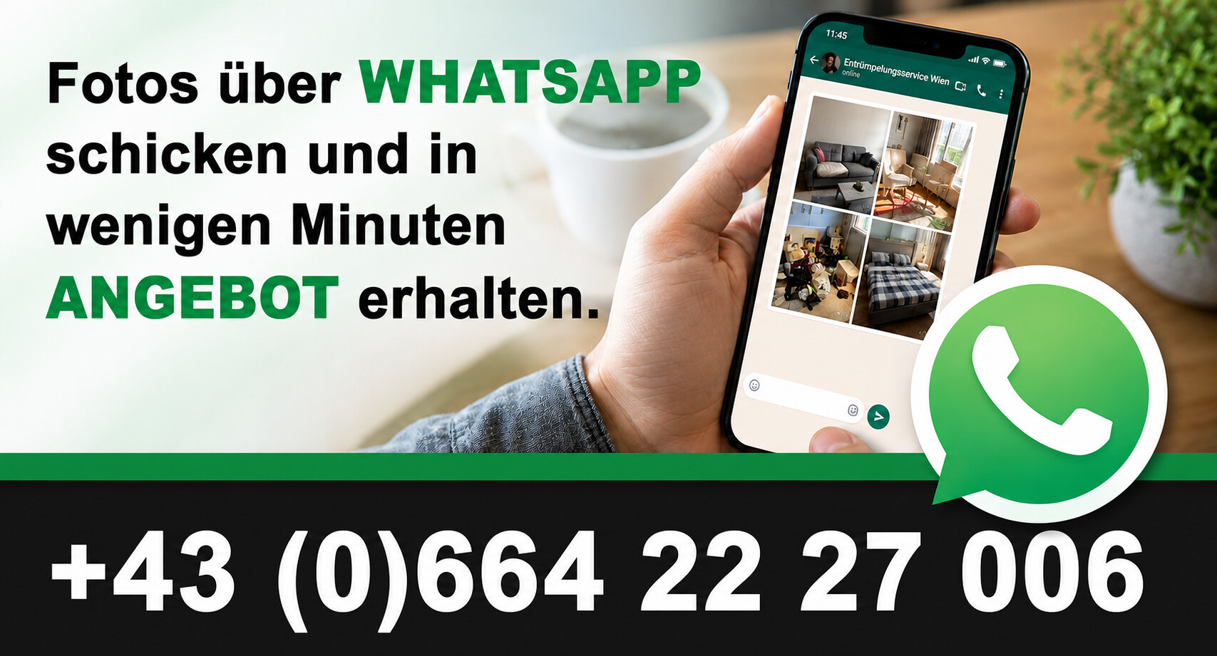 Fotos per WhatsApp senden und schnell ein Entrümpelungsangebot erhalten