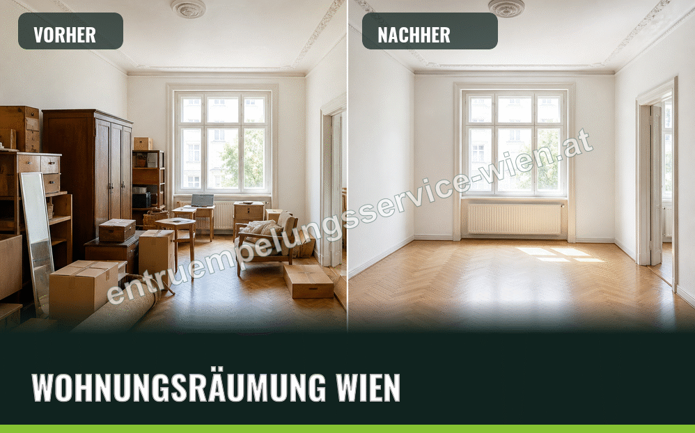 Wohnungsräumung in Wien vorher und nachher