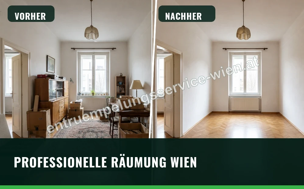 Professionelle Räumung in Wien vorher und nachher